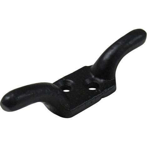 Black Cleat Hooks 3" X2 (Washing Line Blind Cord Tie Back Trailer Rope) (1/5)