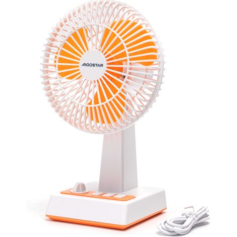 Aigostar Vintage Ventilatore da tavolo silezioso 8 pollici 3 pale 3 velocità USB (1/5)