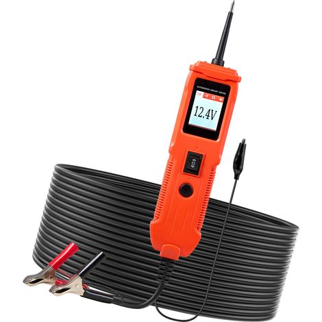 Mophorn Tester Elettrico per Circuiti Automobilistici, Dispositivo di Misurazione CC 8-35 V con Cavo da 4 m, Schermo TFT Retroilluminato, Funzioni di Test per Continuità, Diodi e Resistenza