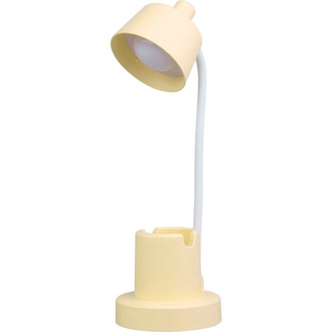 LED-Schreibtischlampe mit Stifthalter, USB-aufladbar, faltbar und tragbar, für Arbeit und Studium (gelb), ideal für Studentenwohnheime und Büros. (1/5)
