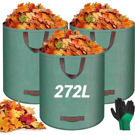 Garden Waste Bags with Handles, Waterproof Self-Standing Design, Foldable Leaf Bags, for Leaves, Garbage, Shredding, Garden Waste (1/5)