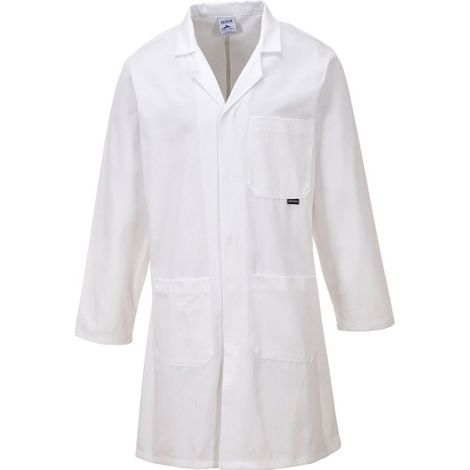 Bata estándar de trabajo, color blanco 100% Algodón C851 XXXL Blanco