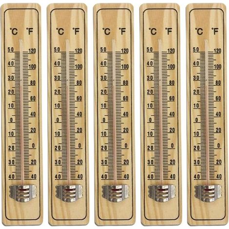 8 Pcs Thermomètre À Bois pour Intérieur,thermomètre en Bois pour Mesurer La Température L'intérieur Et L'extérieur,L'énergie,Thermomètre avec Échelle en Degrés Celsius Et Fahrenheit