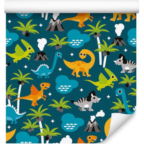 Papier peint coloré à motifs d'animaux et de palmiers pour salon et chambre, 50 x 1000 cm (1/5)