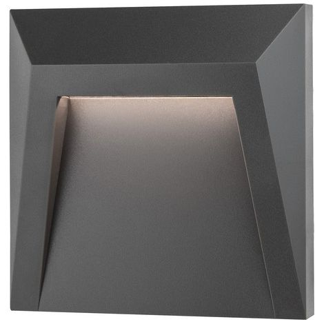 Merano Everett Applique Murale Extérieure Encastrée Gris Foncé ABS LED 1.2W 145Lm 3000K IP65 RC Driver Inclus
