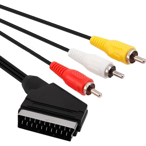 2PCS 1.8M Câble Péritel Adaptateur Péritel Péritel vers RCA Câble Péritel pour Lecteur DVD vers TV Composite AV Connecteur Convertisseur pour TV DVD VCR NES FC (1/5)