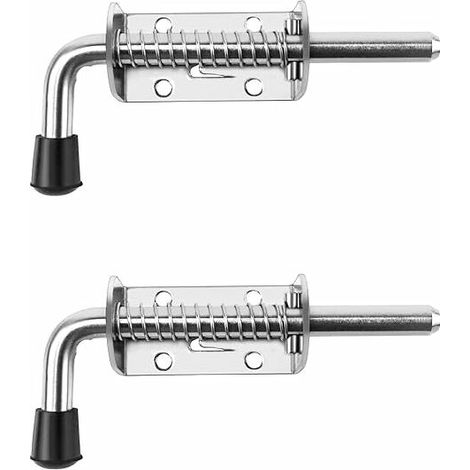 Lot de 2 verrous à ressort de 155 mm pour portes de garage, avec poignées en caoutchouc et poignées en acier inoxydable 304.