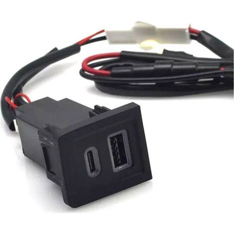 PD-Schnelllade-USB-Autoladegerät und QC3.0-Handyladeadapter für Toyota Multivan T5 (2003-2015)