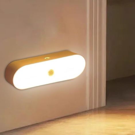Veilleuse Nocturne Chaude 6W 400 mAh à Détecteur de Mouvement, Barre LED Magnétique Rechargeable USB-C, Chambre, Couloir, Escalier (1/5)
