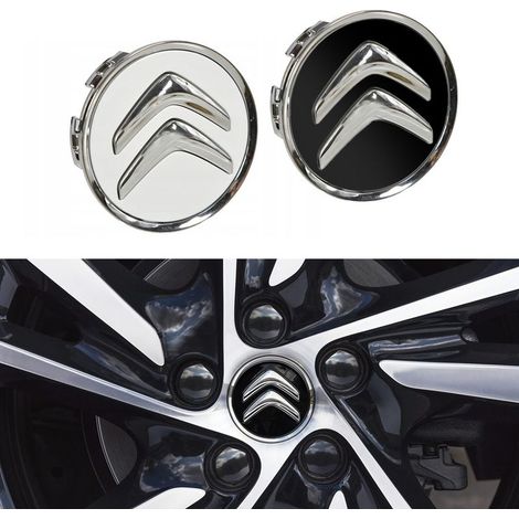 Lot de 4 enjoliveurs Citroën compatibles avec le modèle 9[JUN] 60 mm - Noir (1/5)