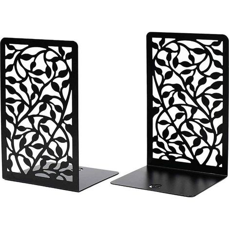Serre-Livres Métal pour Livres Lourds, Lot de 2, Décoration de Bureau à Domicile, Support Solide et Élégant avec Design Moderne