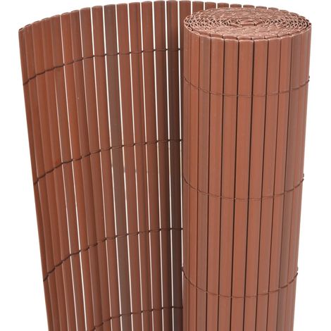 vidaXL Recinzione da Giardino a Doppio Lato in PVC 90x300 cm Marrone