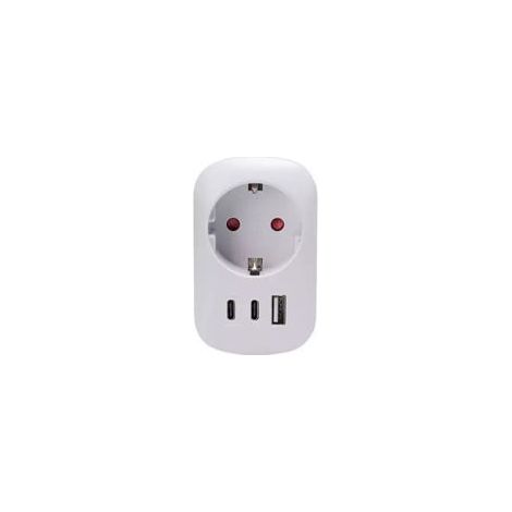 ADAPTADOR ENCHUFE CON USB Y USB-C