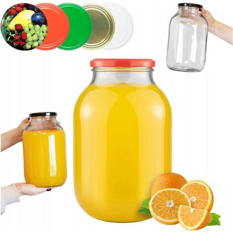 Bocal en verre de 3 litres pour conserves, liqueurs, miel (1/5)