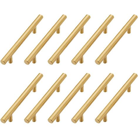 Lot de 10 boutons de meuble en aluminium massif pour tiroir de salle de bain, avec vis (1/3)