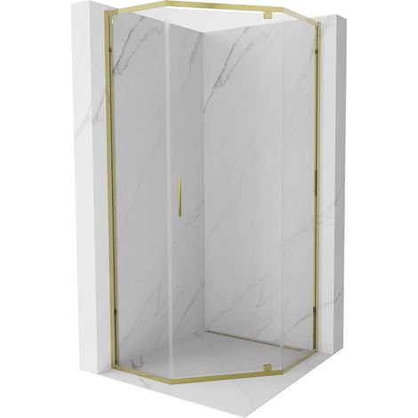 Mexen Exo cabine de douche pentagonale 80 x 80 cm, transparent, or - 812-080-080-50-00 (1/5)
