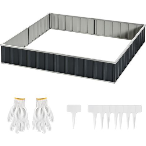Orto Rialzato Modulabile Senza Fondo 258x90x30 cm in Acciaio Zincato Grigio Scuro (1/5)