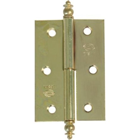 FPLUS amig bisagra  541-40 lat.dcha. , Bisagra desmontable de acero con canto cuadrado y con remate.

Caracaterísticas:
Medida:	40 x 36 x 1,2 mm
Material:	Acero
Acabado:	Latonado b (1/2)