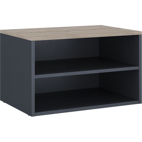 Cassettiera Betti, Antracite/Sonoma, 60 x 36 cm con 2 scomparti, Vicco