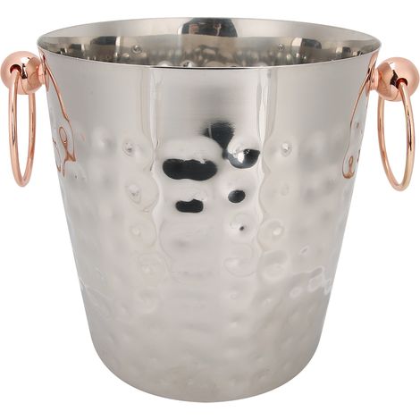 Seau à glace portable en acier inoxydable 3L avec anse, baril à champagne pour usage domestique et bar à domicile (1/5)