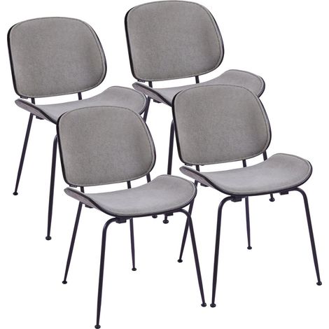 Sedie moderne in tessuto grigio e gambe nere set da 4 - Elizabeth (1/5)
