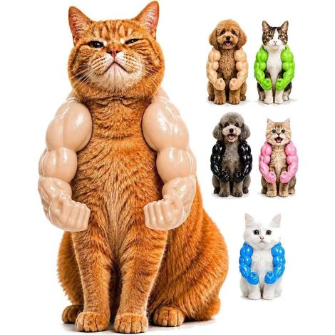 Hulk-Katzenarm – Lustiger Deko-Druck für Katzen, Haustiere und Hunde – Hellbraun