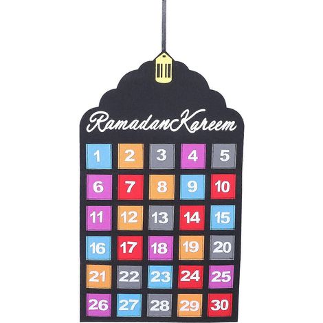 Calendrier de l'Avent Ramadan Moubarak, Calendrier de l'Aïd, Calendrier de compte à rebours, Ornement Ramadan Moubarak-81x41.5cm (1/4)