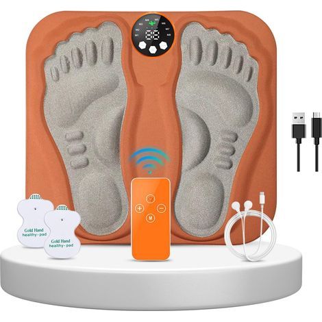 Massaggiatore plantare, stimolatore nervoso portatile con telecomando, 8 modalità e 29 livelli di intensità, senza fili, per migliorare la circolazione sanguigna e alleviare il dolore. (1/5)