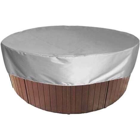 Couverture de Piscine Ronde Piscine Bche Solaire pour Piscine,Housse de Protection Spas Imerméable , 190T pour Extérieur Spas Baignoire,——Gris 210×30cm (1/4)