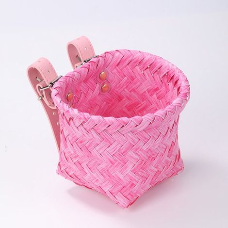 2 cestas para bicicleta infantiles, cesta para bicicleta infantil, accesorios impermeables para guardar bicicletas infantiles (rosa, azul) (1/5)