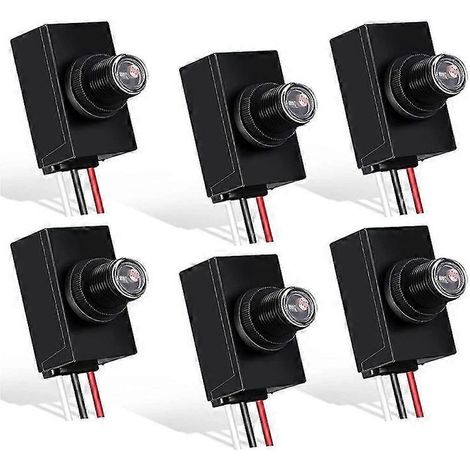 Lot de 6 capteurs crépusculaires pour éclairage extérieur 120-277 V, interrupteur photoélectrique, cellule photoélectrique, capteur de lumière (1/5)