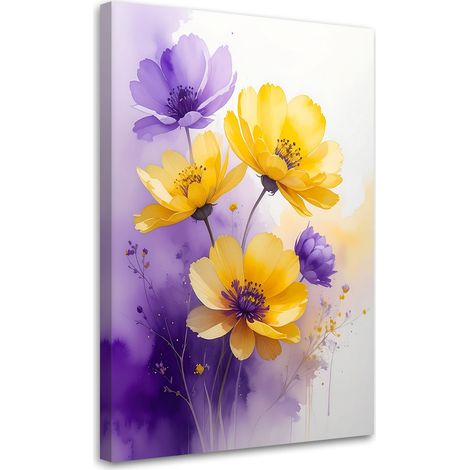 Quadro su tela Fiori viola gialli natura 20x30 (1/5)