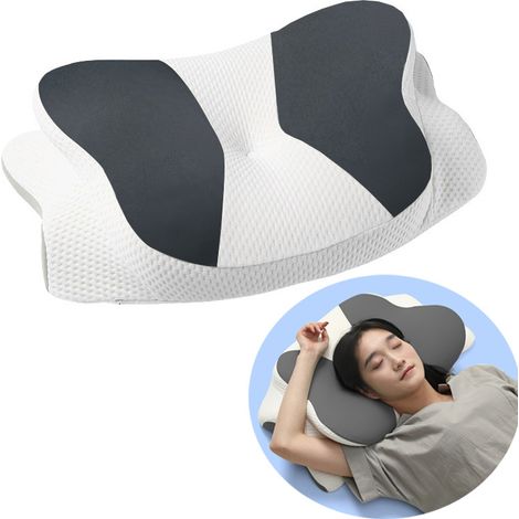 Cuscino ergonomico antidolore, cuscino per il collo in memory foam, cuscino per chi dorme su un fianco, sulla schiena o a pancia in giù (1/5)