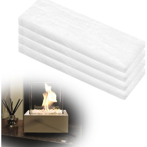 Set di 20 panni in lana ceramica per caminetti a bioetanolo, 30 x 10 x 2,5 cm Spugna in lana ceramica all'etanolo per caminetti a bioetanolo Caminetti da tavolo Caminetti da tavolo in ceramica all'eta