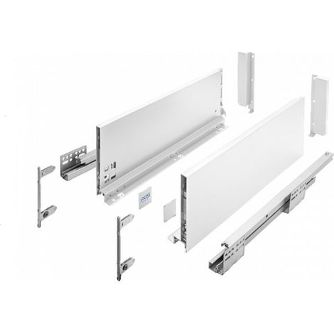 Stahl Unterfluführungen Schubladensystem Weiß Soft Close Dämpfung 400mm 168mm