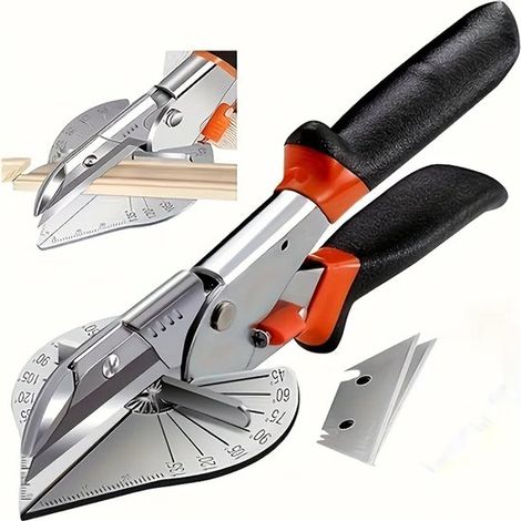 Cortador de ingletes ajustable de 45 a 135 grados - Multicortador profesional para PVC, plástico y molduras - Negro (1/5)