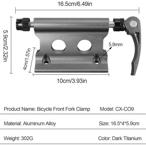 Langgg Support de Montage de Fourche de Bloc de Vélo en Alliage d'Aluminium, Axe Traversant, Rangement, Pince Fixe, Porte-Bagages de Toit de Voiture, Support de Fourche avant, Porte-Bagages Arrière Langgg Support de Montage de Fourche de Bloc de Vélo en Alliage d'Aluminium, Axe Traversant, Rangement, Pince Fixe, Porte-Bagages de Toit de Voiture, Support de Fourche avant, Porte-Bagages Arrière