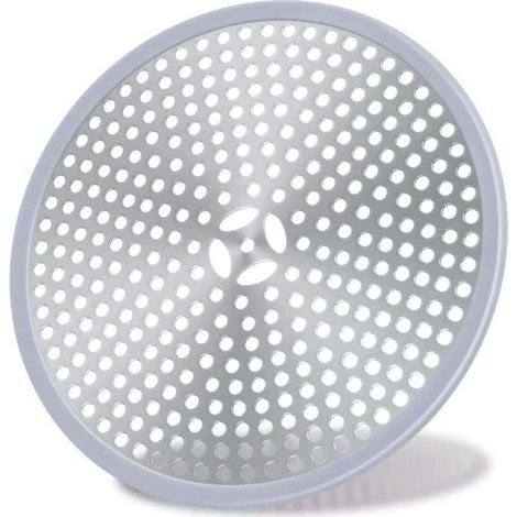 Drain de Douche, Filtre de Cheveux, Filtre pour bonde de Douche, Grille Douche Anti Cheveux, Couverture de Drain Filtre à Évier, Attrape-Cheveux Douche Drain - Acier Inoxydable Argent et Silicon