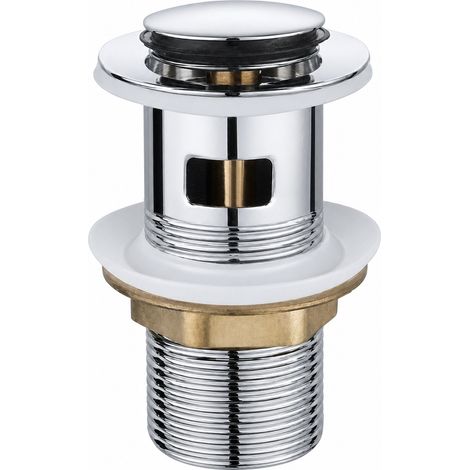 Bonde de Lavabo Inoxydable à Clapet avec Trop-plein 1 1/4 pouce (1/5)