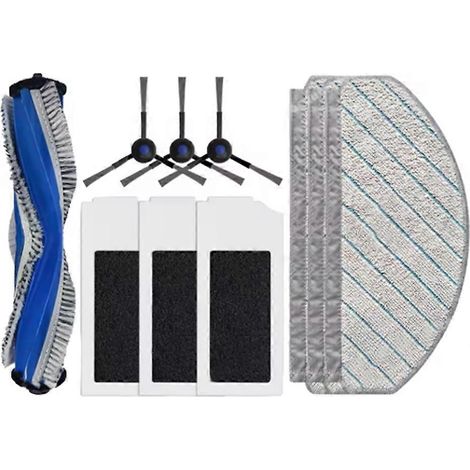 Lot de 10 pièces de rechange pour aspirateur Ecovacs Debot N20 / N20 Plus / N20 Pro Plus : brosse, filtre et chiffon de nettoyage. (1/5)