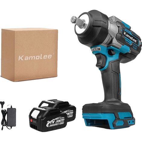 Avvitatore a impulsi, motore brushless, ricaricabile, 2 batterie da 6,0 Ah, scatola di cartone, spina europea 220V-240V (1/2)