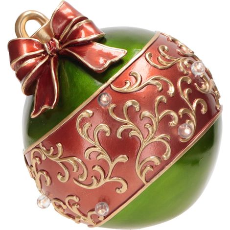 Sfera natalizia colore verde e rosso con luci Led decorazione natalizia Ø 23 cm (1/2)