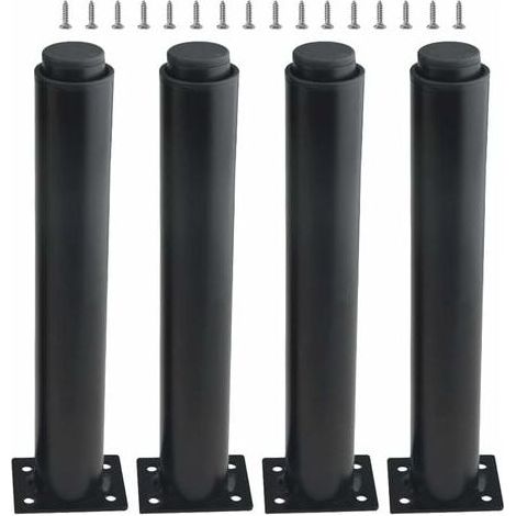 (25–42 cm, schwarz) Set mit 4 robusten, verstellbaren Möbelbeinen aus Metall für Tische, Betten, Sofas FLITI (1/4)