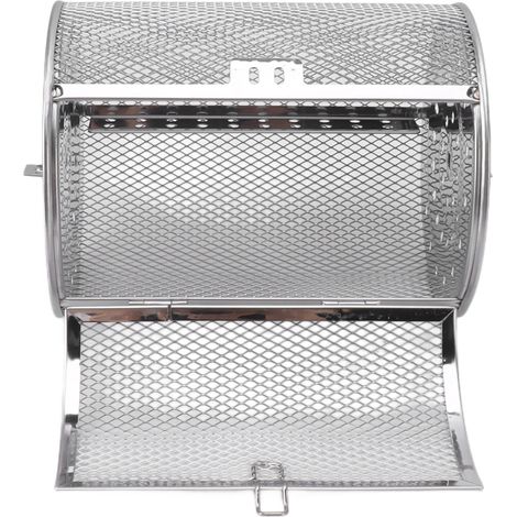 Panier à griller roulant en acier inoxydable, cage à griller, grille ronde en acier inoxydable pour cacahuètes, noix séchées et légumes, B (1/5)