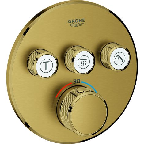 Grohe Grohtherm SmartControl - Thermostat-Duscharmatur, Unterputzmontage, mit 3 Absperrventilen, Cool Sunrise gebürstet 29121GN0 (1/5)