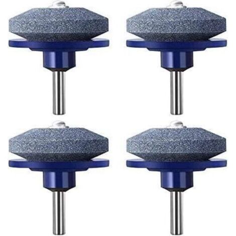 4 Pack Lawnmower Blade Sharpener, Universal Rotary Lawn Mower Sharpener Blade Wheel Stone for Almost All Power Drill Hand Drill (1/5)