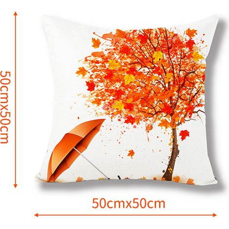 Valentinstag-Kissenbezug aus Baumwolle, 50 x 50 cm, roter Baum und Fahrradmotiv, Sofa- und Autodekoration, Stil F (1/5)