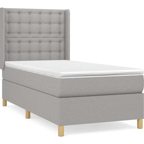 Maison Exclusive - Giroletto a Molle con Materasso Grigio Chiaro 90x200 cm Tessuto (1/5)