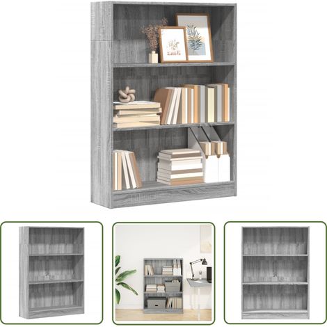 vidaXL Bücherregal Grau Sonoma 80x24x109 cm Holzwerkstoff (1/5)