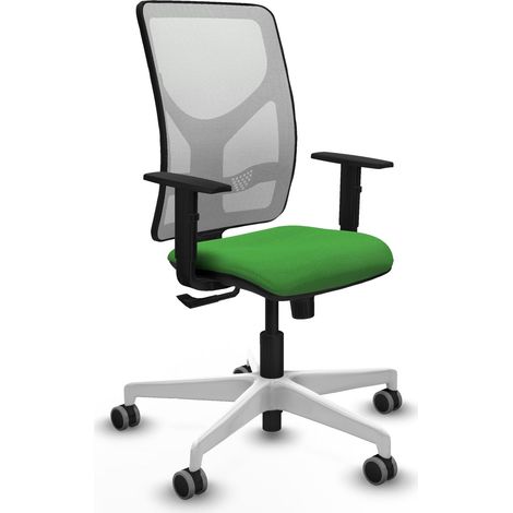 Chaise piqueras y crespo Motilla blanc tissu mesh base blanche (1/2)